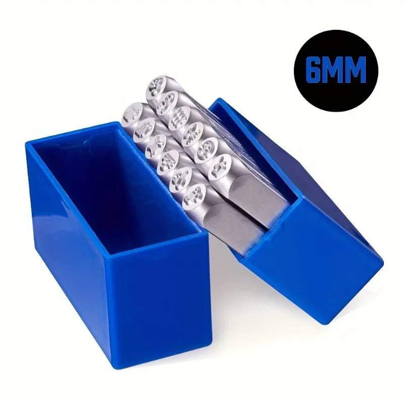12-Piece Metal Stamping Tool Set 6mm – Jewelry Leather Wood Craft Metal Stamping Set Babs