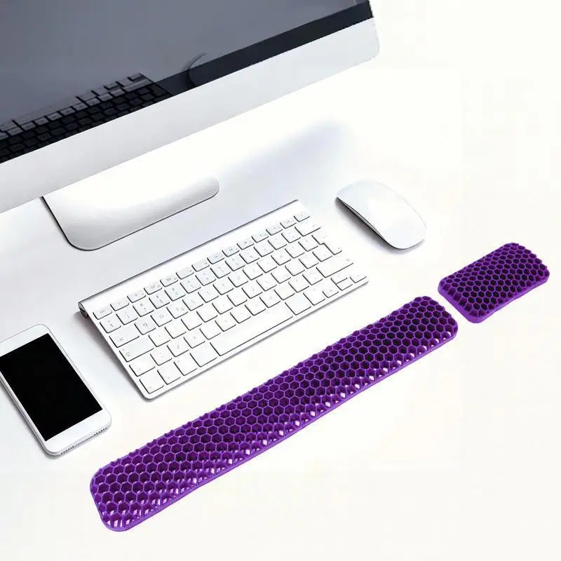 Honeycomb Ergonomic Wrist Rest Set – Keyboard & Mouse Pad Ergonomic Wrist Rest Babs Purple