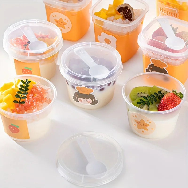 20-Set Clear Dessert Cups with Lids & Spoons – Reusable Dessert Cup Set Babs