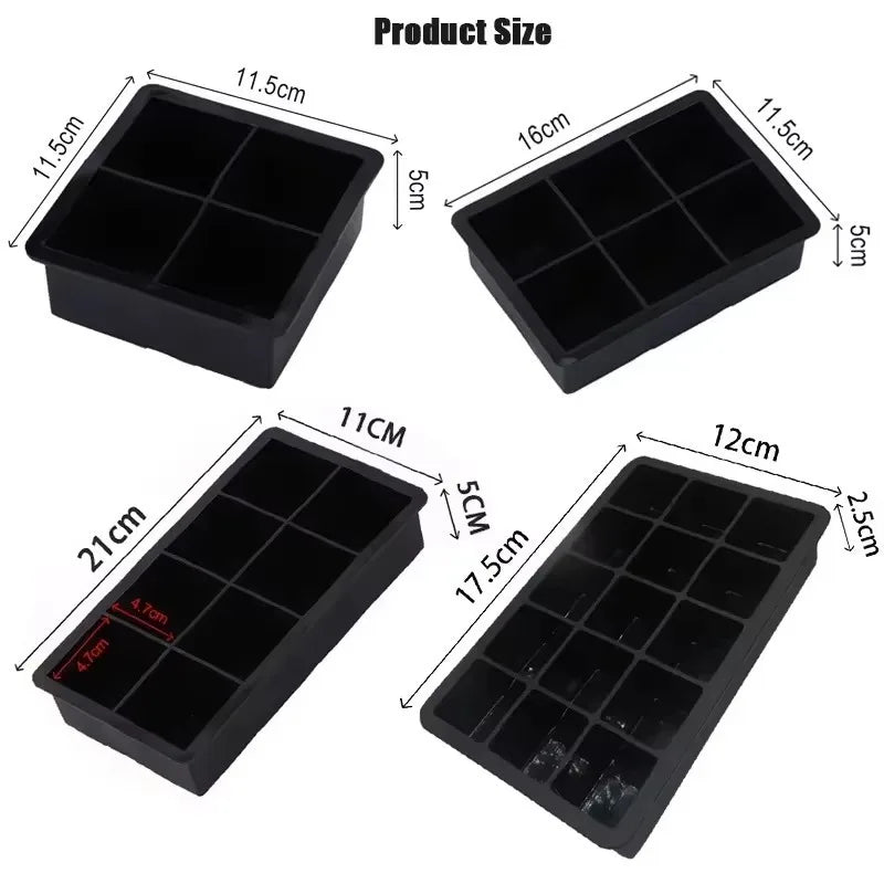 Silicone Ice Cube Mold & Ice Ball Maker – 4/6/8/15 Compartments Silicone Ice Mold Babs