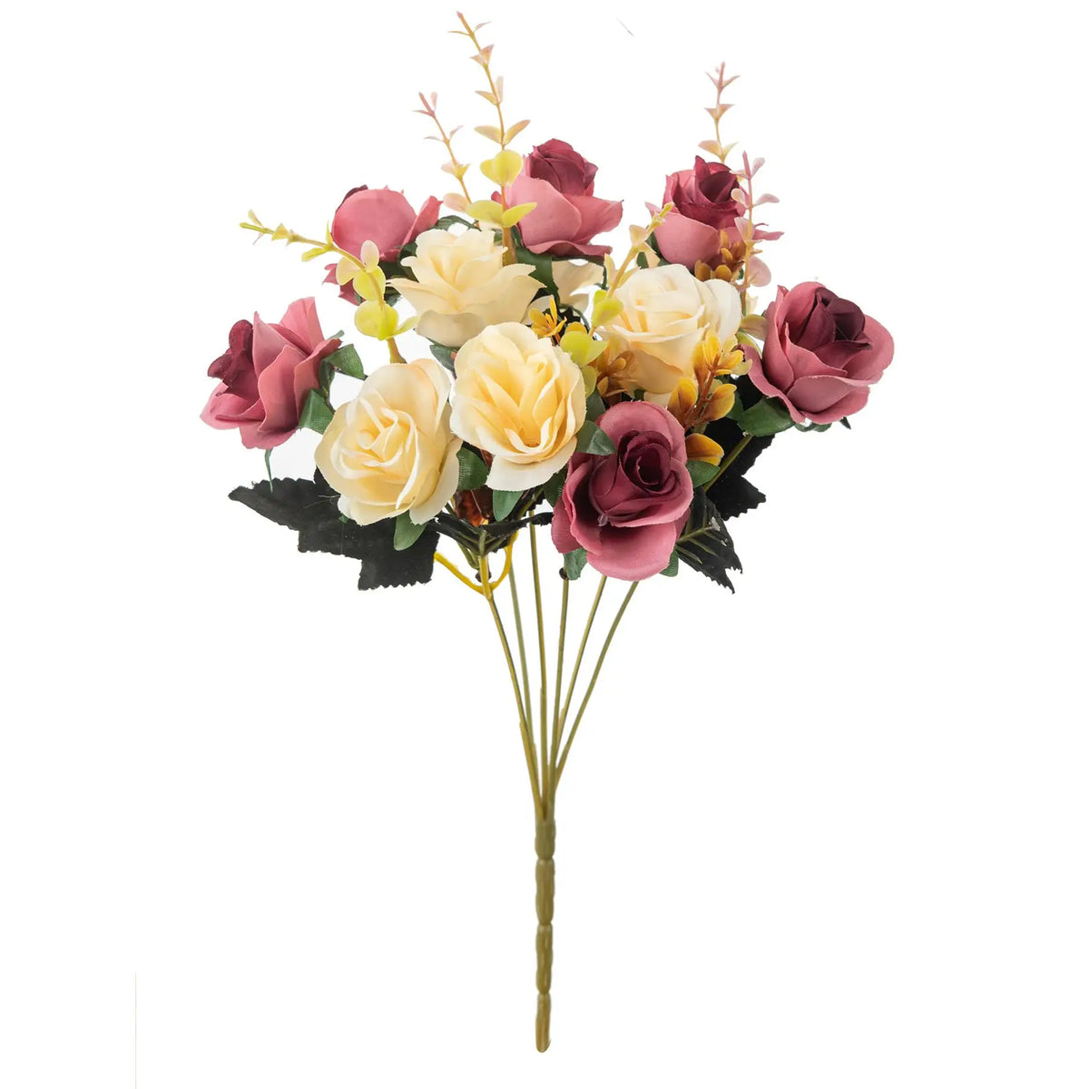 Silk Rose Artificial Flower Bouquet – Wedding & Home Décor Artificial Flower Bouquet Babs dark pink 1pc