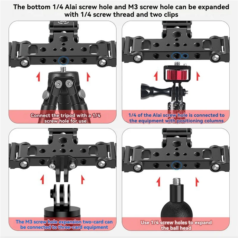 Triple Phone Holder Tripod Mount – 180° Tilt, 3 Heads, Vlogging Tripod Mount Adaptor Babs