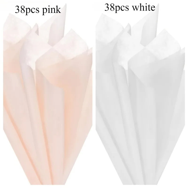 76pcs Floral Wrapping Paper 11.8x11.8in – DIY Gift Packaging Floral Wrapping Paper Babs Pink White