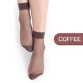 10 Pairs Women's Sheer Nylon Ankle Socks – Silky Thin Sheer Ankle Socks Babs Coffee One Size