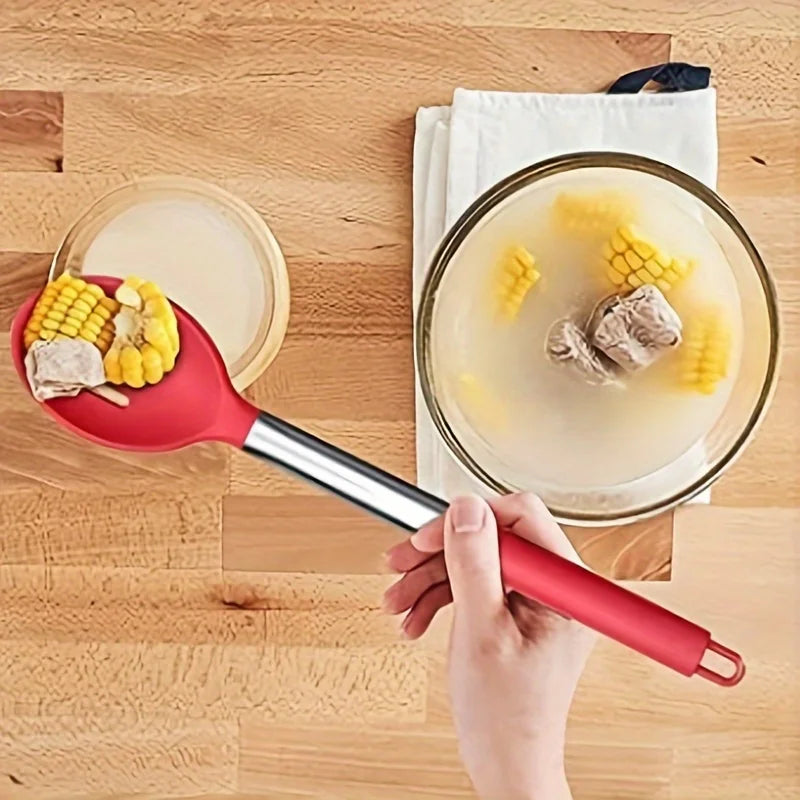 Silicone Spoon with Tube Handle – Heat-Resistant & Easy Grip Silicone Cooking Spoon Babs