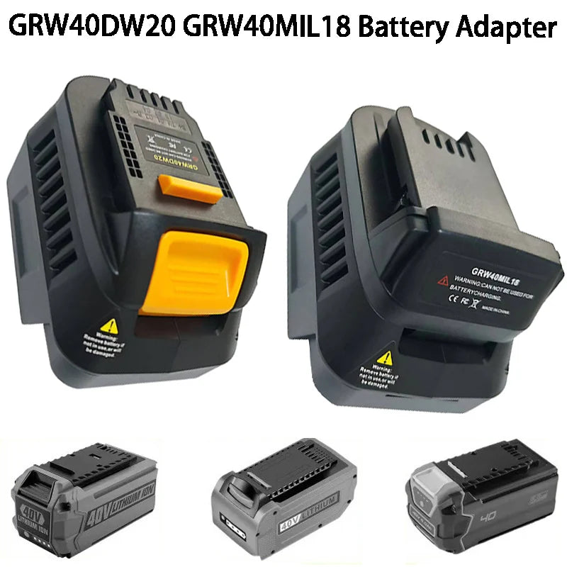 Greenworks 40V Battery Adapter for DeWalt 20V & Milwaukee 18V Battery Adapter Babs