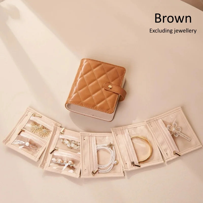 Travel Jewellery Case – Clear Velvet Pouches & Zip Compartments Travel Jewellery Case Babs Brown