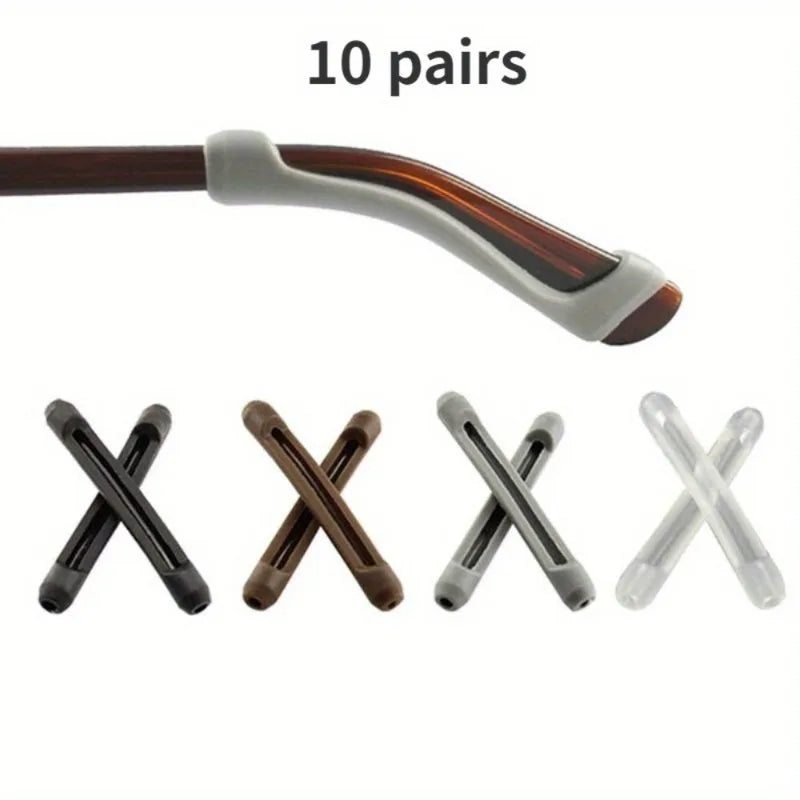 10 Pairs Silicone Anti-Slip Ear Hooks for Eyeglasses Eyeglass Ear Hooks Babs Gray