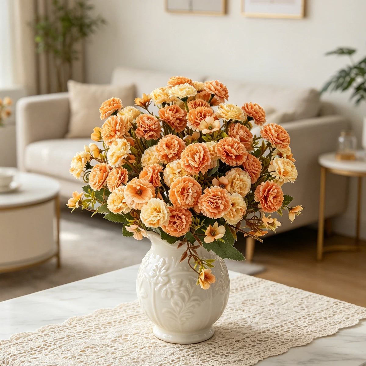 Artificial Silk Carnation Bouquet – Wedding & Home Décor Flowers Artificial Flower Bouquet Babs