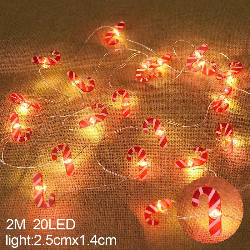 2M 20-LED Santa Snowflake String Lights – Christmas Tree Decor Christmas String Lights Babs Crutch