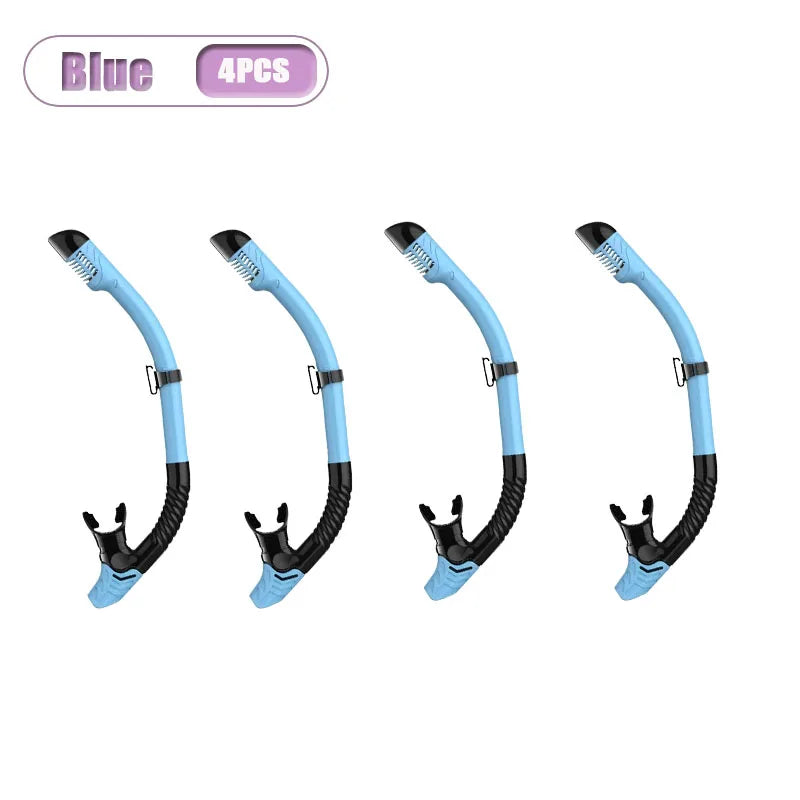 Full Dry Snorkel for Adults – 1–10 Pack Diving Breathing Tube Dry Snorkel Babs Blue-4PCS
