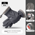Men's Winter Thermal Touch Screen Cycling Gloves Fleece Lined Cycling Gloves Babs Blue