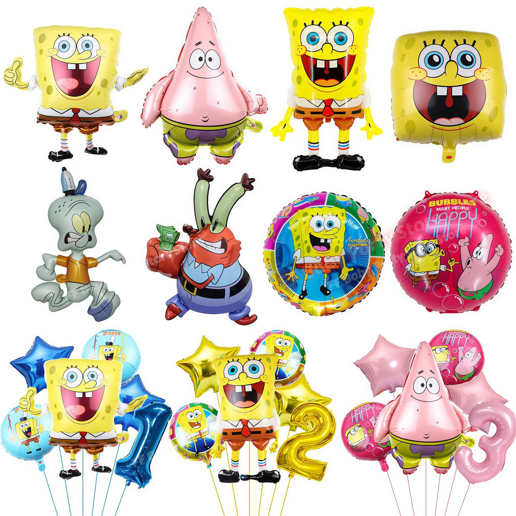 SpongeBob & Patrick Star Foil Balloons – Birthday Party Decor Party Balloons Babs