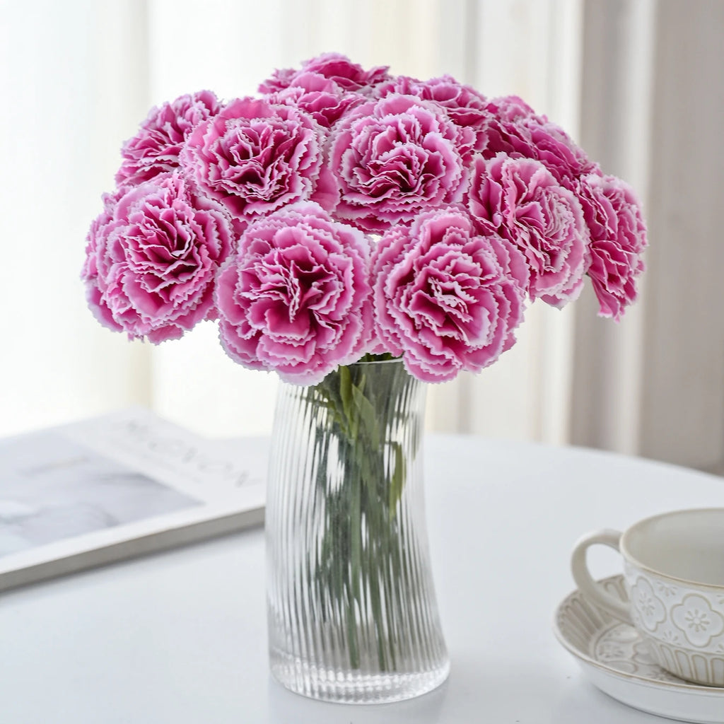 Silk Carnation Artificial Flowers 5/10pcs – Wedding & Home Décor Artificial Flowers Babs