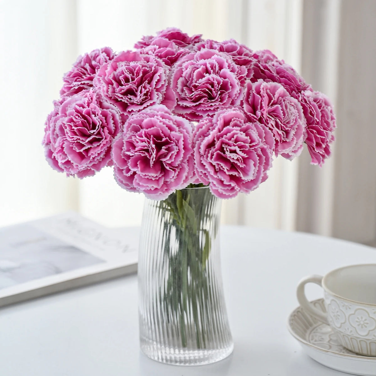 Silk Carnation Artificial Flowers 5/10pcs – Wedding & Home Décor Artificial Flowers Babs