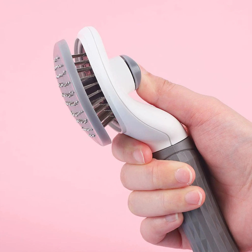 Self-Cleaning Slicker Brush for Dogs & Cats | Non-Slip Handle Pet Grooming Brush Babs