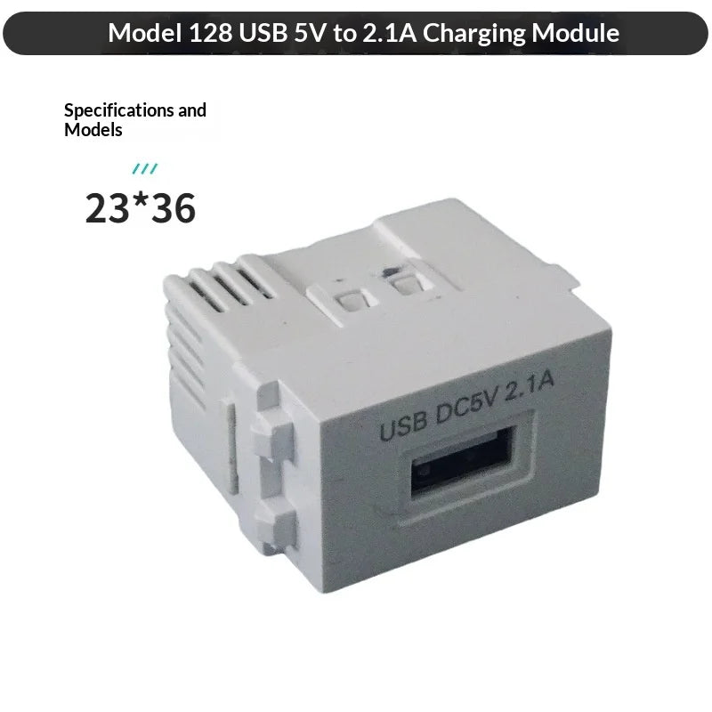 USB Wall Socket Module 5V 2.1A Charging Panel Adapter USB Charging Module Babs 5V 2 point 1 A