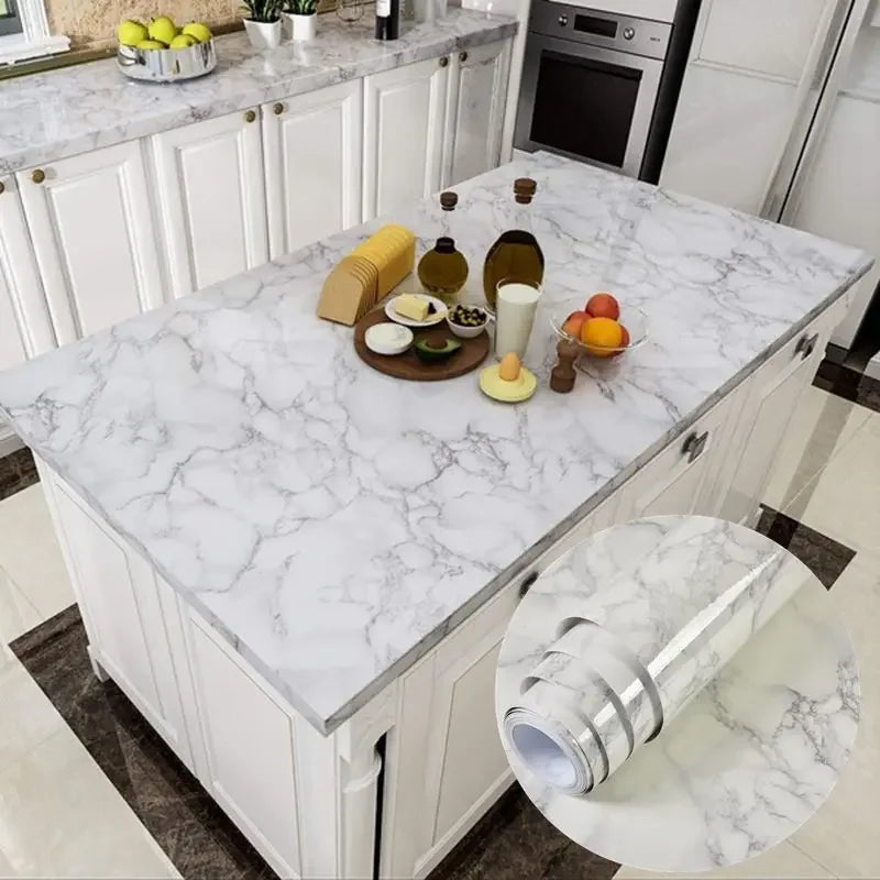 40cm Marble Self-Adhesive PVC Wallpaper – Waterproof Vinyl Film Self-Adhesive Wallpaper Babs
