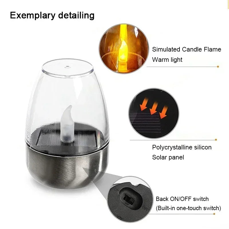 LED Solar Flameless Candle Lights – Waterproof Outdoor Garden Solar Candle Lights Babs