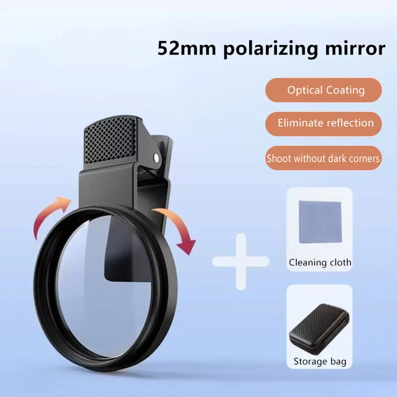 Clip-On CPL Polarizer Lens Filter for Smartphones | HD Mobile Camera Filter Babs