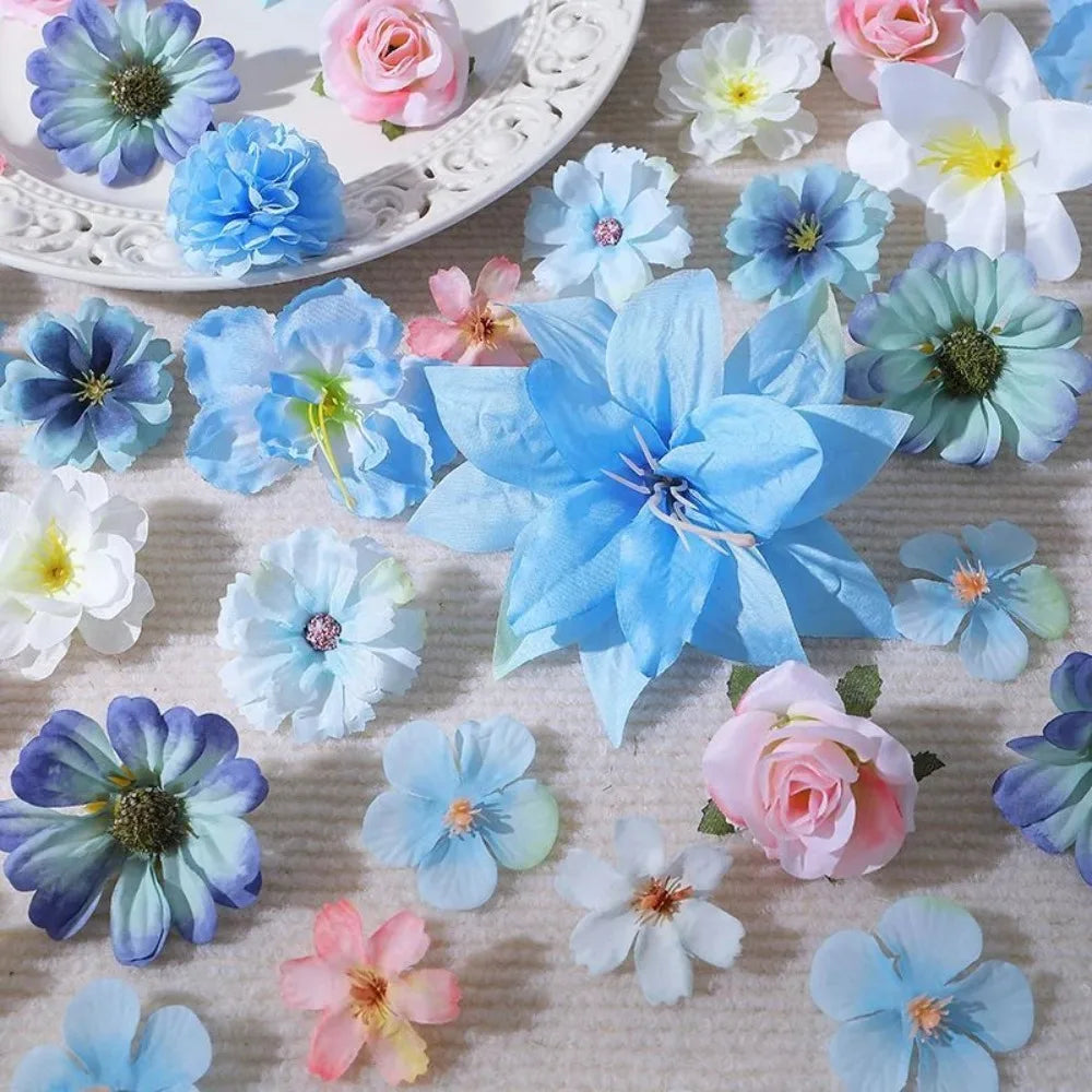 Blue Silk Artificial Peony Flower Heads – Wedding & Home Decor Artificial Flower Heads Babs