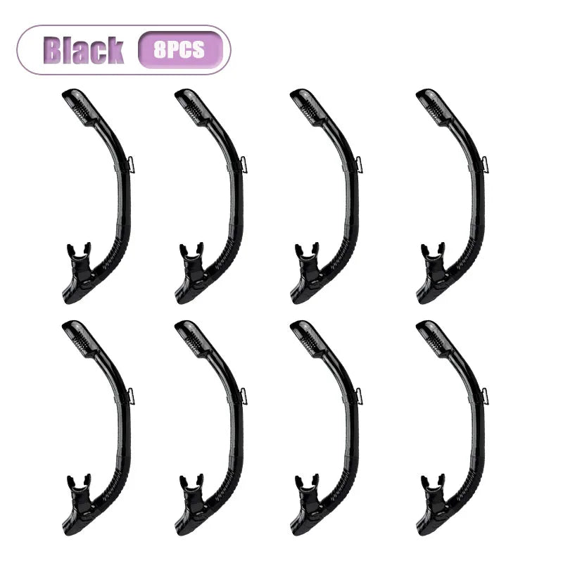 Full Dry Snorkel for Adults – 1–10 Pack Diving Breathing Tube Dry Snorkel Babs Black-8PCS