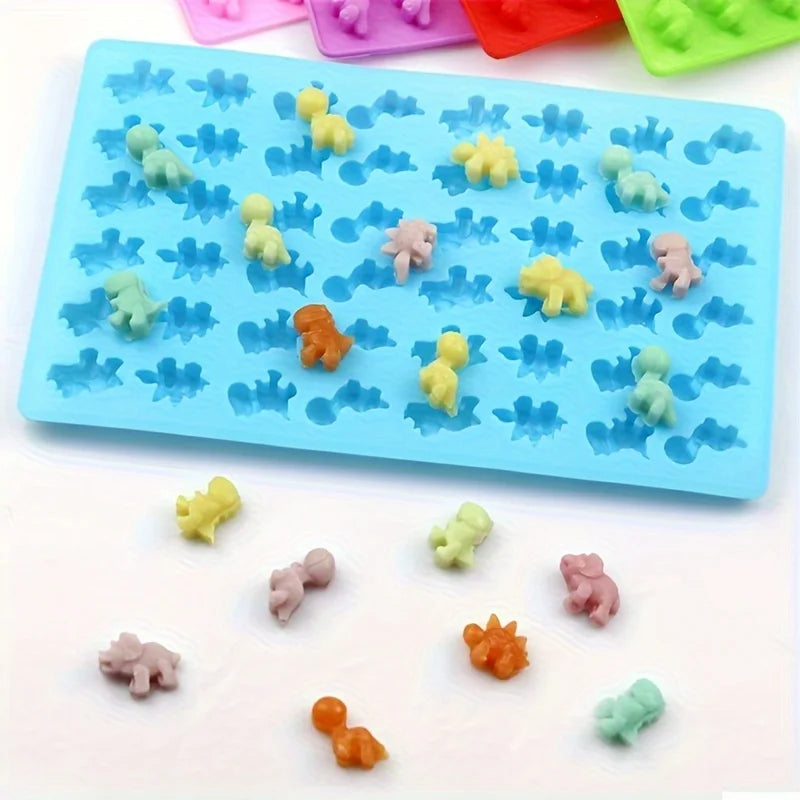 48-Pc Silicone Dinosaur Mold Set – Chocolate, Fondant & Candy Silicone Baking Mold Babs