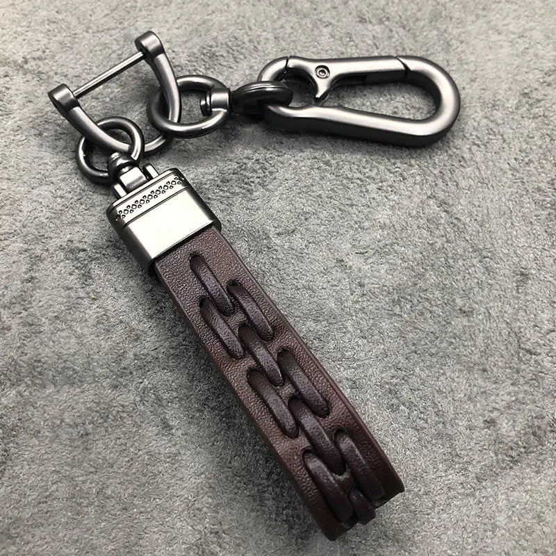 Creative Leather Car Keychain – Auto & Motorcycle Key Ring Gift Leather Keychain Babs coffee