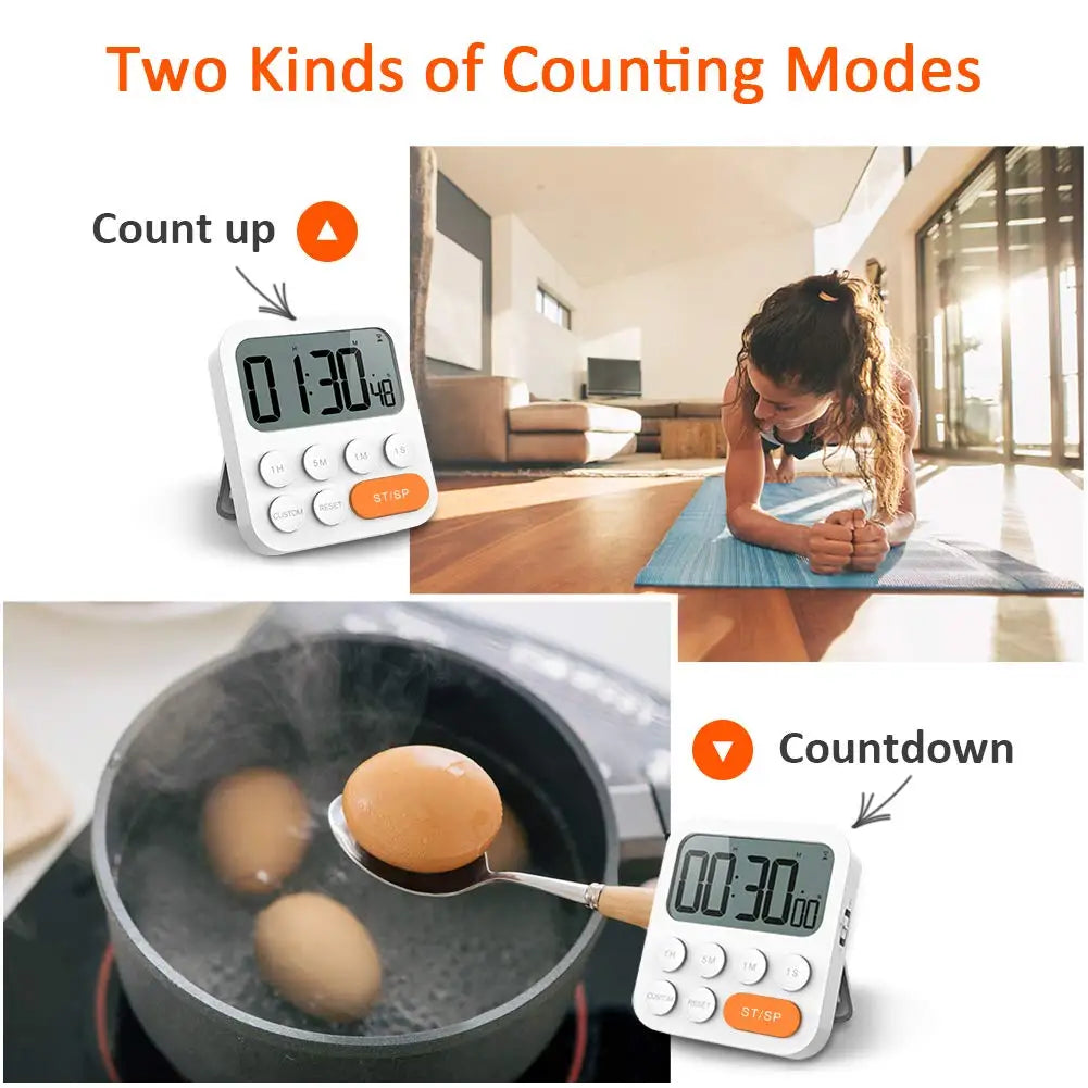 RELI Digital Kitchen Timer – LED Countdown & Count-Up Clock Kitchen Timer Babs