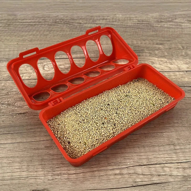 Flip Top Plastic Chicken Feeder Trough – No Mess Multi-Hole Poultry Feeder Trough Babs