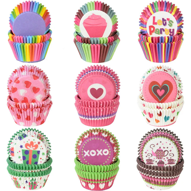 100pcs Multicolor Cupcake Paper Liners – Party Baking Cups Cupcake Paper Liners Babs
