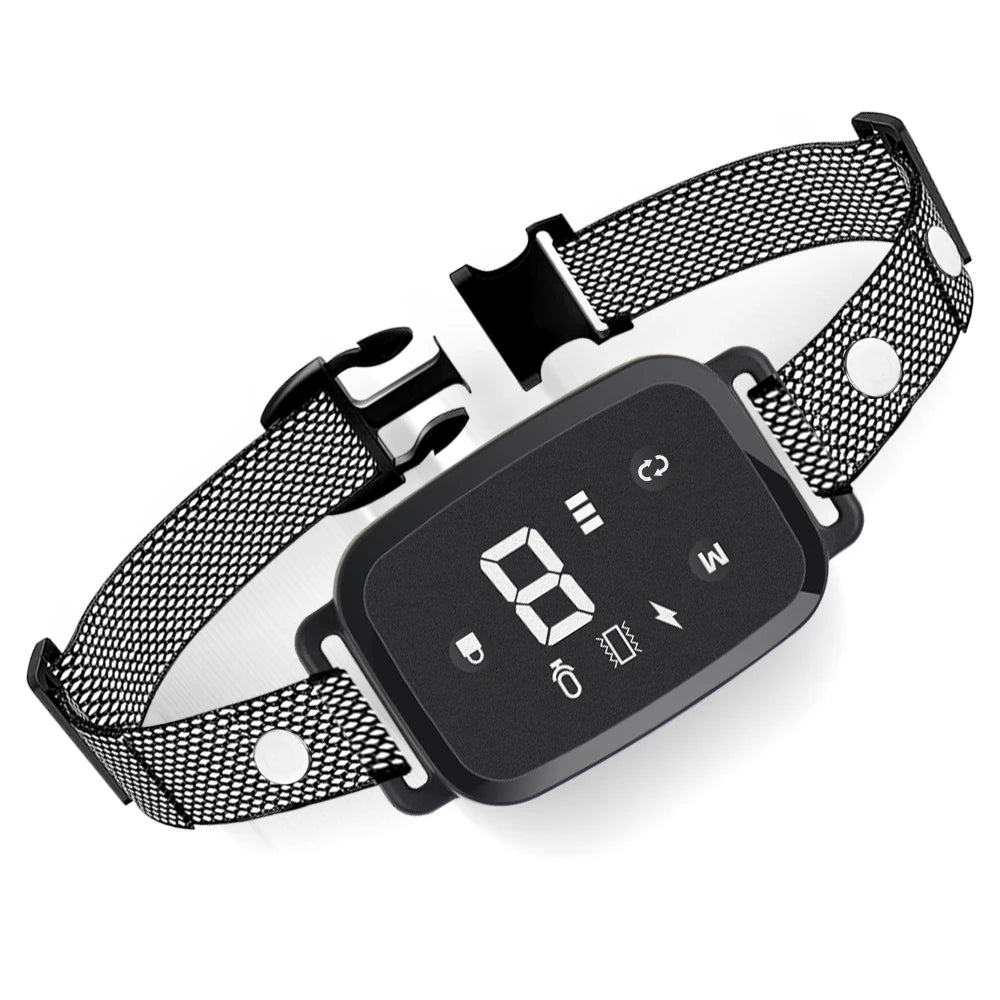 Smart Anti-Bark Dog Collar – HD Display, Waterproof & Rechargeable Anti-Bark Dog Collar Babs white