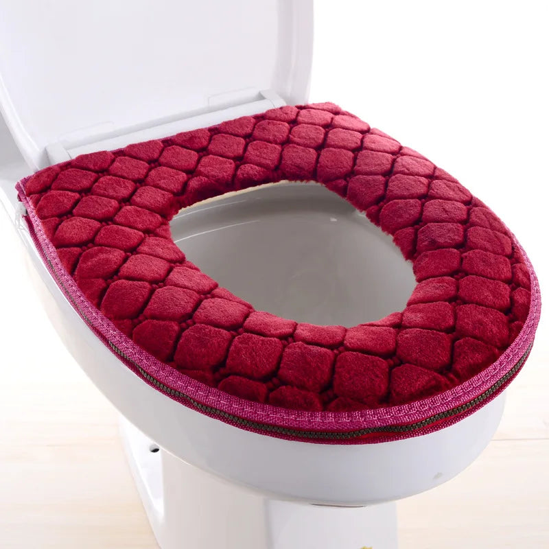Soft Plush Toilet Seat Cover – Warm Washable O-Shaped Cushion Toilet Seat Cover Babs