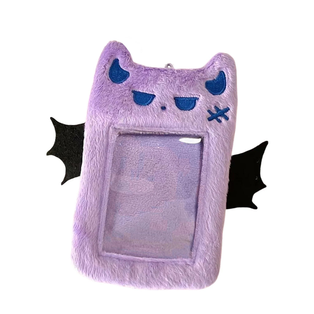 Cute Devil Plush Photocard Holder – Kawaii Card Case Plush Card Holder Babs PURPLE