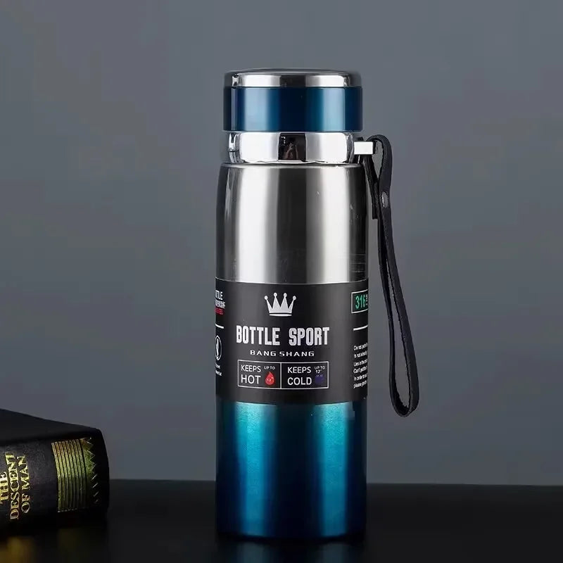 800ml Stainless Steel Insulated Vacuum Flask | Hot & Cold Insulated Water Bottle Babs Blue 800ml