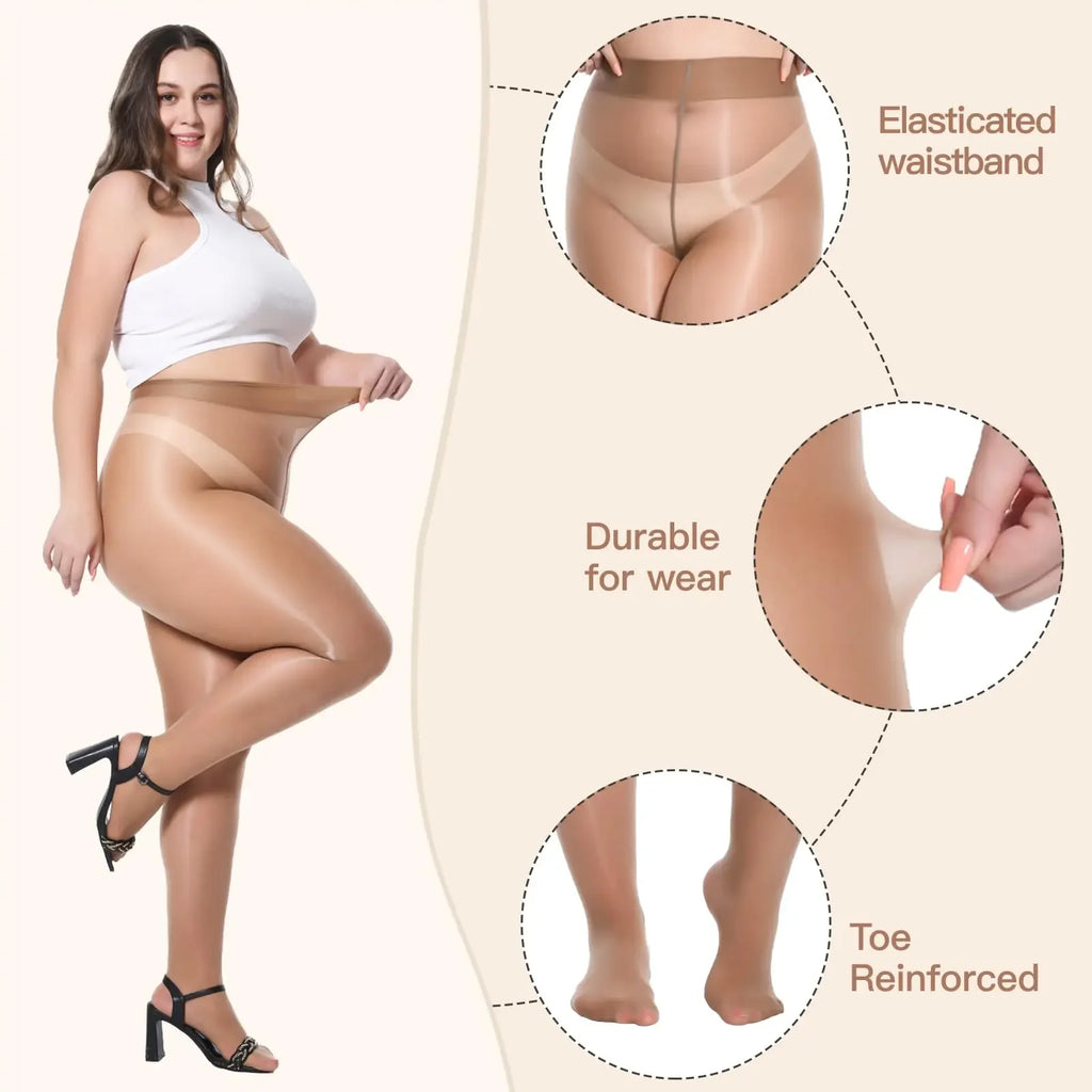 40D Plus Size Sheer Pantyhose – Anti-Run Reinforced Toe Tights Sheer Pantyhose Tights Babs