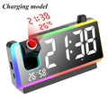 LED RGB Projection Desk Clock – Alarm, Temp & Date Display LED Projection Clock Babs Black