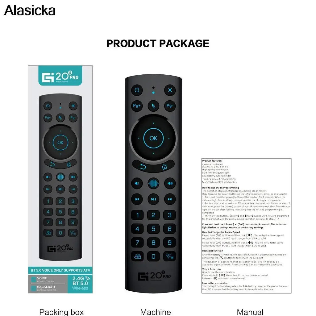 G20BTS Plus Voice Air Mouse 2.4G BT5.0 Remote for Android TV Box Wireless Air Mouse Remote Babs
