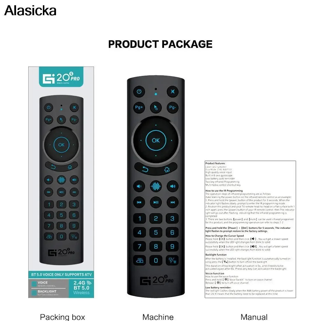 G20BTS Plus Voice Air Mouse 2.4G BT5.0 Remote for Android TV Box Wireless Air Mouse Remote Babs