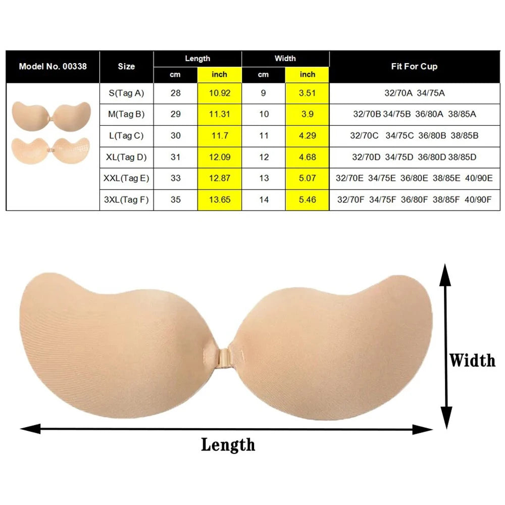 Silicone Stick-On Bra – Strapless Adhesive Nipple Covers Adhesive Silicone Bra Babs