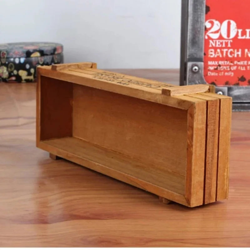 Retro Wooden Storage Box – Succulent Planter & Desk Organizer Wooden Storage Box Babs