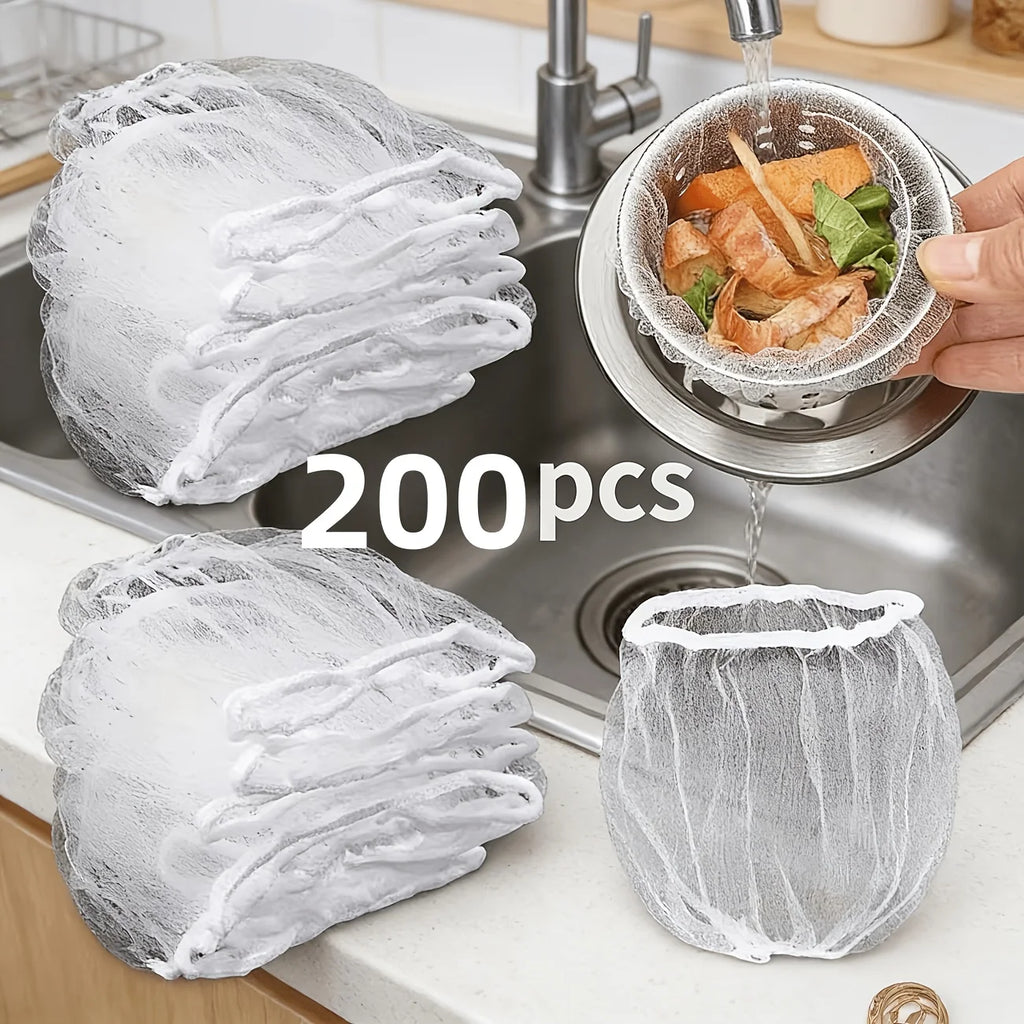 200/400Pcs Disposable Mesh Sink Strainer Bags – Drain Catcher Drain Strainer Bags Babs 200PCS