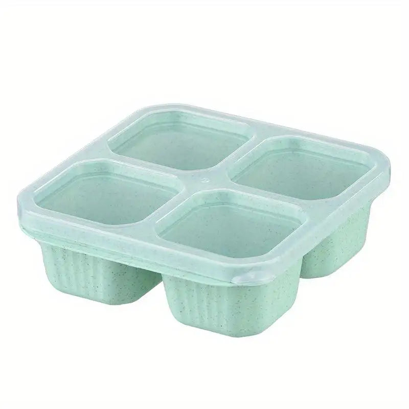 4-Compartment Bento Snack Box – Reusable Divided Lunch Container Bento Lunch Box Babs green