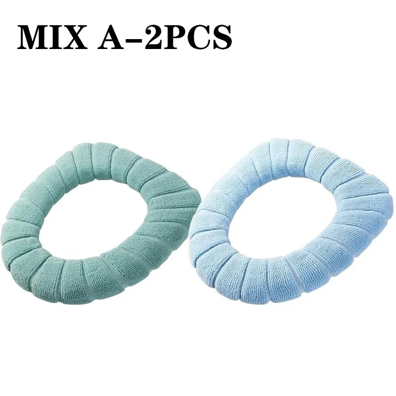 Plush Toilet Seat Cover – Soft Warm Universal Cushion (1/2/4 Pcs) Toilet Seat Cover Babs MIX A-2PCS