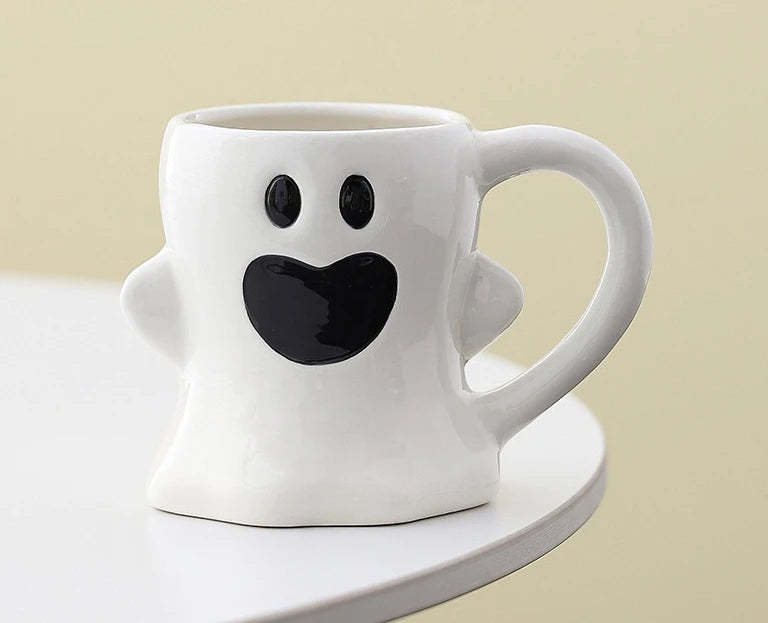 Halloween Ghost Pumpkin Ceramic Mug – Cute Coffee Cup Gift Halloween Ceramic Mug Babs C 1PC 400-500ml