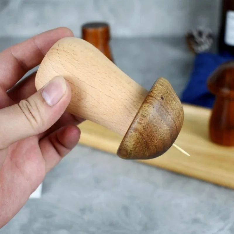 Wooden Mushroom Toothpick Holder – Beech Wood Desktop Jar Toothpick Holder Babs