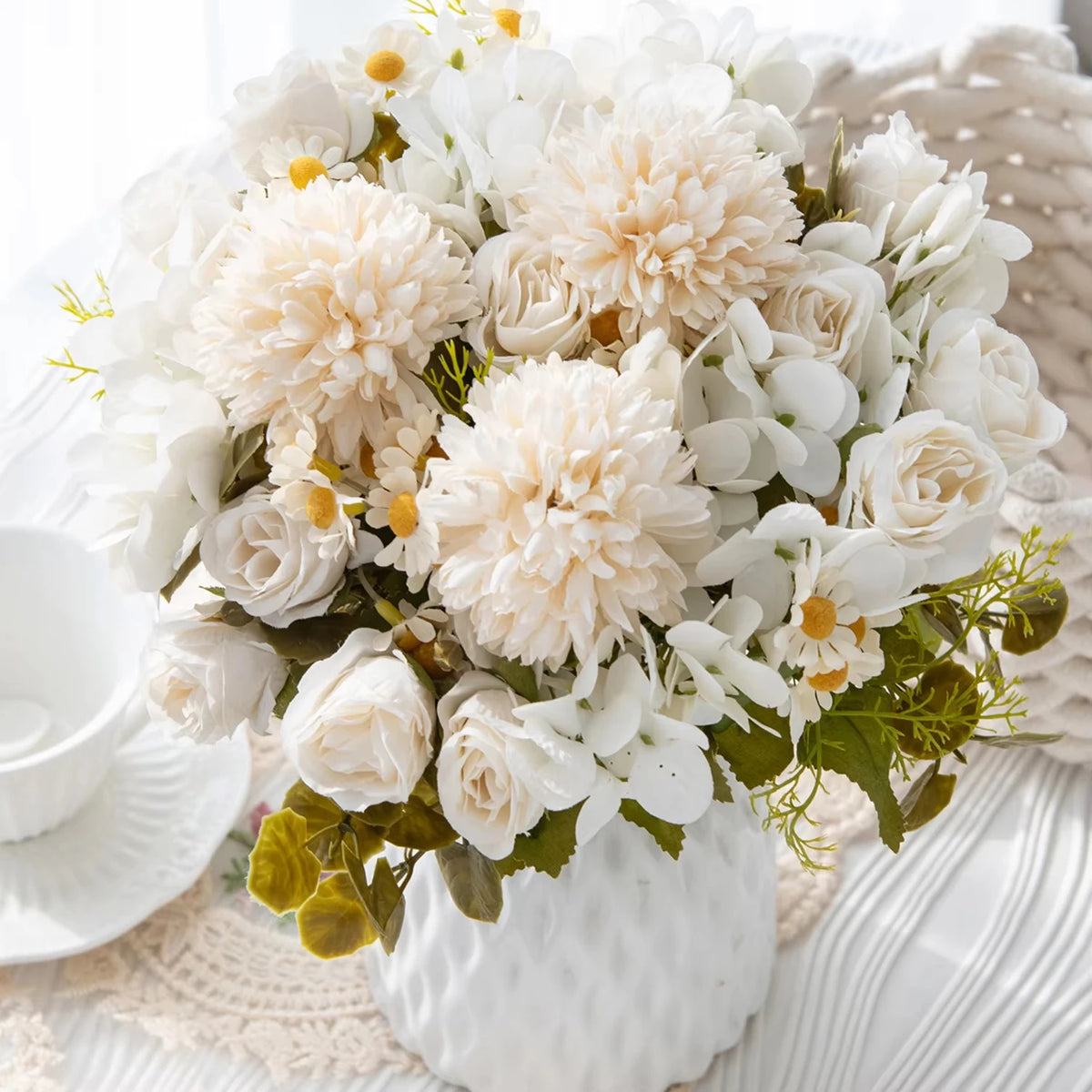 Artificial Chamomile Hydrangea Bouquet – Wedding & Home Décor Artificial Flower Bouquet Babs