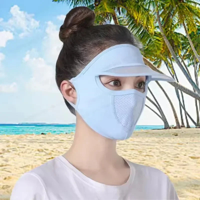 Women's UPF 50+ Ice Silk Sun Shield Face Mask | Breathable UV Sun Shield Mask Babs