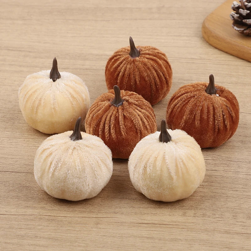 Flannel Artificial Pumpkins – Halloween & Thanksgiving Decor Artificial Pumpkin Decor Babs