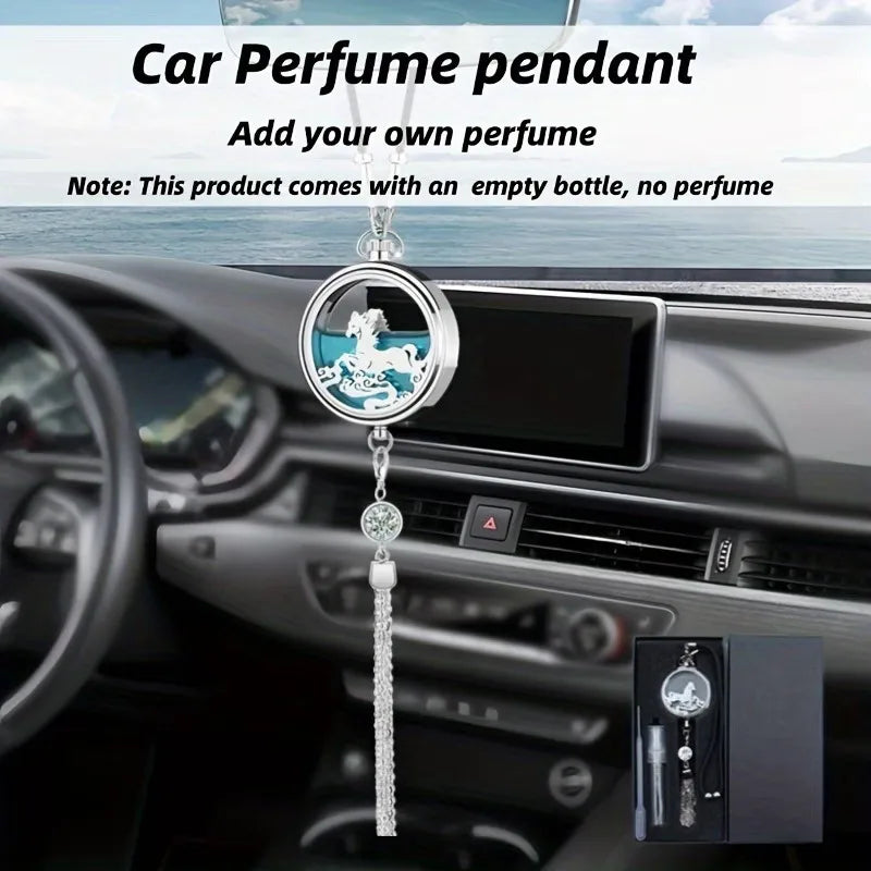 Car Perfume Pendant – Refillable Zinc Alloy Interior Decor Car Interior Pendant Babs